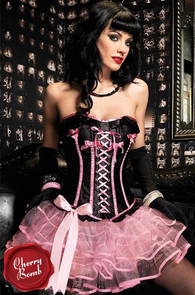 Vestido corset rosa com saia de pregas